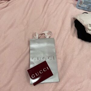 Gucci Silver Gift Bag with Red Card Holder